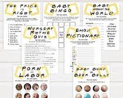 Friends Tv Show Baby Shower Don T Say Baby Game Printable Etsy In 2021 Baby Shower Games Fun Baby Shower Games Dont Say Baby Game