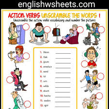 Action Verbs Esl Printable Unscramble The Words Worksheets For Kids Action Verbs Actionverbs Esl Printable U Verbos Para Ninos Ensenanza De Ingles Verbos