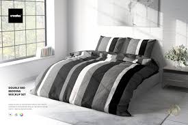 Double Bed Bedding Mockup Set In 2020 Double Beds Bedclothes Creative Market