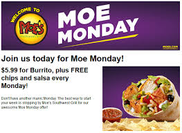 Pinned October 20th Free Chips Salsa With Your 6 Burrito Today At Moes Southwest Grill Coupon Via The Coupons A Chips And Salsa Moe Southwest Grill Food