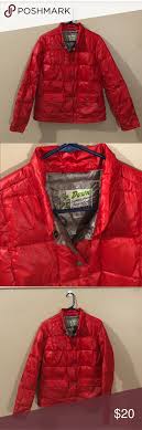 Eddie Bauer Red Button Down Puffer Coat In 2020 Down Puffer Coat Puffer Coat Eddie Bauer Jacket