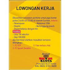 Kerja pocokan area delanggu klaten : Lowongan Kerja Karyawan Part Time Waroeng Kuota Solo Info Loker Solo