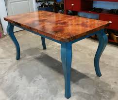 Custom Breakfast Copper Top Table De Barrio Antiguo In Houston Texas 725 Yale St 77007 713 880 2105 Or Sales Ba Copper Top Table Copper Table Farmhouse Living