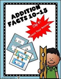 Addition Facts 10 20 Clip It With Images Addition Facts Fun Math Addition Math Centers