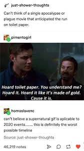 2020 Memes In 2021 Supernatural Funny Apocalypse Bad Memes