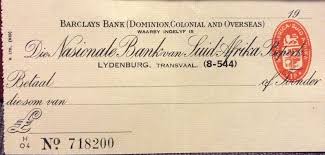 Barclays Bank Cheque South Africa South Africa Africa Bank Check