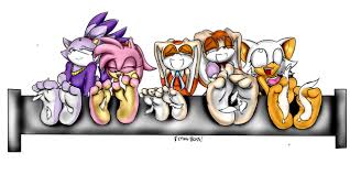 Reaching into the bag, sonic pulled out a paintbrush saying, okay, amy now i want you to spread your toes apart and keep them still as i tickle your toes with this brush, sonic smirked as he twirled the brush with his fingers. Sonic Girls Tickled By Feathers By Flyingboss Fur Affinity Dot Net