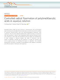 Methamphetamin ist insbesondere aus den usa bekannt und verbreitet sich auch zunehmend in deutschland. Pdf Controlled Radical Fluorination Of Poly Meth Acrylic Acids In Aqueous Solution