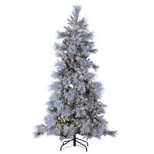 Sterling 7 Ft Indoor Pre Lit Led Lightly Flocked Snowbell Pine Artificial Christmas Tree 450 Ul Cool White Led Twinkling Lights Realistic Artificial Christmas Trees Christmas Tree Frosted Christmas Tree