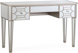 Mirrored desk,makeup vanity table mirrored dressing table furniture glass with drawer console bedroom study home office 100 * 36 * 78cm (l * w * h). Vida Living Rosa Geometric Mirrored 3 Drawer Dressing Table Cfs Furniture Uk