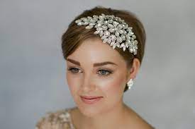 Hattie Statement Crystal Bridal Headband Short Wedding Hair Wedding Hair Accessories Headbands For Short Hair
