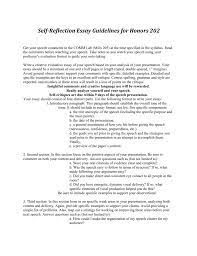 This is what kicks off the introductory paragraph. Self Reflection Essay Guidelines For Honors 202