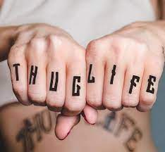 Thug Life Tattoo Set Of 2 Knuckle Tattoo Hip Hop Temp Tattoo Rapper Thug Gangster Costume Gifts For T Thug Life Tattoo Gangster Costumes Temp Tattoo