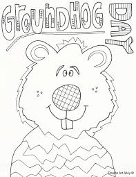 Coloring pages for kids groundhog or woodchuck coloring pages. Groundhog Day Coloring Pages Doodle Art Alley