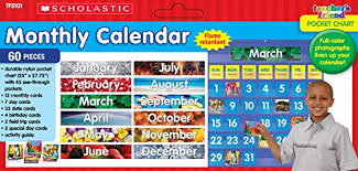 Monthly Calendar Pocket Chart Blue Buy Online In Uae