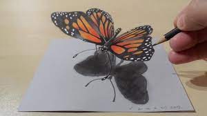3d butterfly sketch at paintingvalley com explore. D Drawing Butterfly How To Draw D Butterfly Magical Art On Paper Butterfly Drawing 3d Drawings 3d Art Drawing