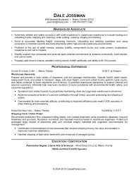 warehouse associate resume sample