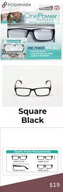 One Power Readers 5x To 2 50x Auto Focus Black Square Unisex Black Square Reading Glasses Square Frames