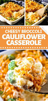 #marthastewart #recipes #recipeideas #casserole #casserolerecipes. Cheesy Broccoli Cauliflower Casserole Easy Holiday Side Dishes Vegetable Casserole Recipes Vegetable Side Dishes