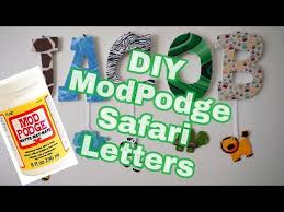 Zoo alphabet with letters in order. Diy Safari Modpodge Letters Youtube
