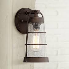 This wall light is a great example of a minimalist outdoor wall sconce. Averill Park 10 1 4 High Bronze Outdoor Wall Light 3d777 Lamps Plus Outdoor Wall Lighting Outdoor Wall Light Fixtures Wall Lights