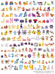 Pixelated Pokemon First Generation 151 Pokemon Pokemon