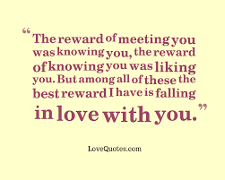 Your beauty radiates with love and the greatest relief i take is when i see your shadow, for then i know you're on your way to meet me, my love. The Reward Of Meeting You Love Quotes
