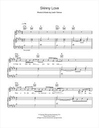 Birdy Skinny Love Sheet Music Pdf Notes Chords Alternative Score Easy Piano Download Printable Sku 114338