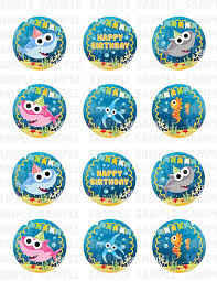 Baby Shark Cupcake Toppers 1159x1500 Wallpaper Teahub Io
