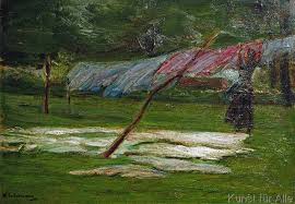 Max Liebermann Wasche Trocknen Bleiche Kunstdruck Leinwandbild Glasbild Bilder Kunstdruck Glasbilder