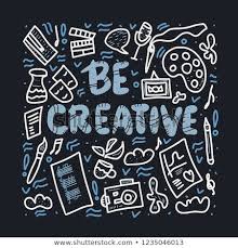 Be Creative Concept Lettering With Art Symbols Handwritten Quote With Decoration Phrase For Posters Banners Ad Vector Illust Letter Art Lettering Symbols