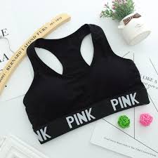 Pink Workout Bras Tank Top Bras Workout Pad Padded Sports Bra