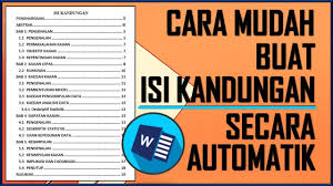Bahagikan isi kandungan berdasarkan konstruk yang dikehendaki. Cara Paling Mudah Buat Isi Kandungan Secara Automatik Microsoft Word Youtube