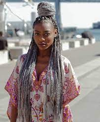 I Want To Get Grey Box Braids But My Mum Won T Let Box Braids Hairstyles Grey Box Braids Cool Braid Hairstyles