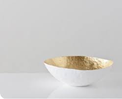 Crafted from a variety of materials from glass, crystal and porcelain to steel, stone and wood, there's a piece to suit every home. Large Gold Paper Bowl Gretel