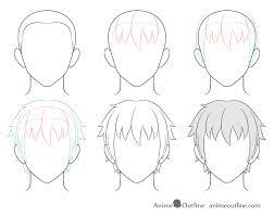 What is the difference between anime male hair and female hair? How To Draw Anime Male Hair Step By Step Animeoutline Anime Drawings Drawing Hair Tutorial Anime Face Drawing