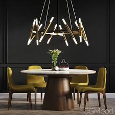 Winston dining table sandro 63 '/ 1600 mm finishes: Dining Set 01 3d Model For Vray Corona
