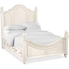 Charleston Queen Poster Bed With 4 Underbed Drawers White American Signature Furniture Value City Furniture Storage Bed Bedroom Collection