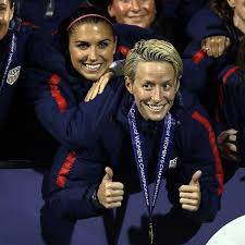 Megan was braless, while she wore a black loose suit and several thin necklaces. Uswnt Megan Rapinoe Alex Morgan S Uswnt Milestones Sports Illustrated