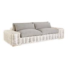 Gartensofa 2 3 Sitzer Aus Rattan Mit Taupefarbenen Kissen Maisons Du Monde Garden Sofa Outdoor Sofa Sofa