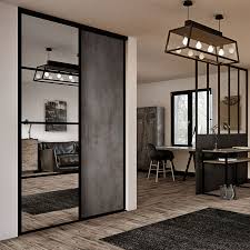 1 porte (5) 2 portes (140) 3 portes (87) 4. Facade De Placard Coulissante 2 Portes Miroir Argent Decor Noir Intense Kazed