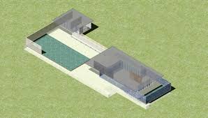 Pencil and conte crayon on drawing board, 99.1 x 130.2 cm. Barcelona Pavilion Sketch Up Axonometric Barcelona Pavilion Mies Van Der Rohe Van Der Rohe