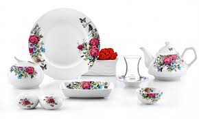 Falez Flower 31 Parca Yuvarlak Porselen Kahvalti Takimi Fks 1016 Yemek Takimi Taki Kahvalti