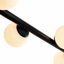 Capri Vcc3439bl 40 Integrated Led Linear Chandelier Lighting Fixture In Black With 4 Glass Shades Shop Vonn Com