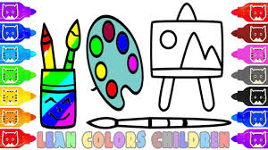Teaching Drawing Set Artist For Kids Learn Colour Page