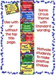 behavior clip chart individual student chart circus theme