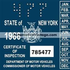 Vintage 1966 New York Windshield Inspection Sticker Coloring Stickers Windshield Vintage 1966