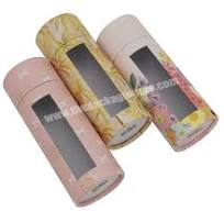 Eco-Friendly Brown Kraft Rolled Edge Paper Tube with Window ...
