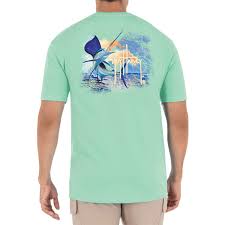 The sailfish portrait features a sailfish painted in brushstroke and measures 12'' x 8'' unframed. Guy Harvey Men S Sunset Sailfish Shirt West Marine