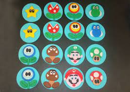About 24 super mario cupcakes. Super Mario Brothers Inspired Fondant Cupcake Toppers Fondant Cupcake Toppers Super Mario Brothers Party Fondant Cupcakes